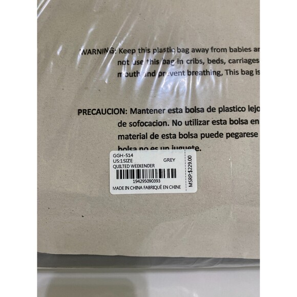 Gilda Paris Quilted Weekender Bag GRAY $229 Gray New With Tags Men or Women - Picture 10 of 12